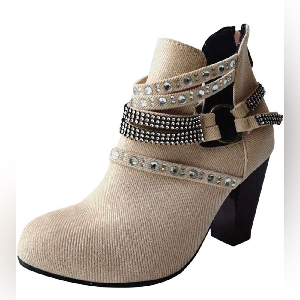 Bcshiye Women's Chunky Heel Booties  Ankle Boots High Heel Boots